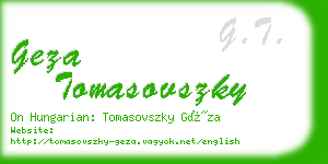 geza tomasovszky business card